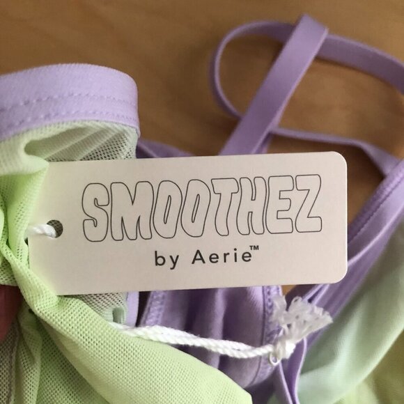 Aerie Smoothez Mesh Bodysuit in Violet Flurry - NWT's - Picture 10 of 11